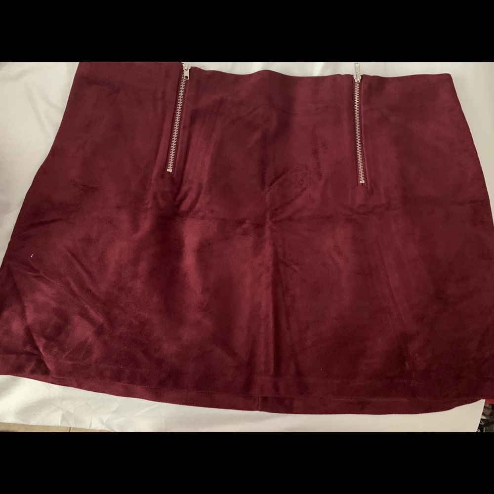 Suede plus size skirt
